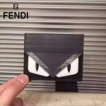 FENDI 0164 輕便實用JOURS小怪獸系列黑色原版皮卡片夾