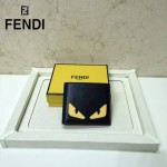 FENDI 0169-18 歐美百搭SELLERIA小怪獸黑色原版皮兩折短款錢包