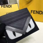 FENDI 0164 輕便實用JOURS小怪獸系列黑色原版皮卡片夾