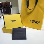 FENDI 0164 輕便實用JOURS小怪獸系列黑色原版皮卡片夾