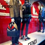 FENDI 027-2 潮流新款BagBugs小怪獸拼色原版皮雙肩包書包