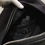 FENDI 027 潮流新款BagBugs小怪獸黑色原版皮雙肩包書包