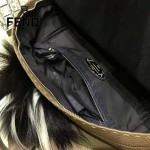 FENDI 027-3 明星那英同款BagBugs小怪獸拼色原版皮雙肩包書包