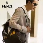 FENDI 027-3 明星那英同款BagBugs小怪獸拼色原版皮雙肩包書包