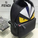 FENDI 027-3 明星那英同款BagBugs小怪獸拼色原版皮雙肩包書包