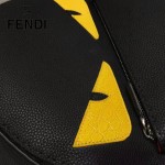 FENDI 027 潮流新款BagBugs小怪獸黑色原版皮雙肩包書包