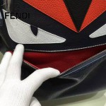 FENDI 027-2 潮流新款BagBugs小怪獸拼色原版皮雙肩包書包