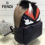 FENDI 027-2 潮流新款BagBugs小怪獸拼色原版皮雙肩包書包