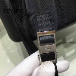 FENDI 027 潮流新款BagBugs小怪獸黑色原版皮雙肩包書包