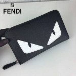 FENDI 044 時尚百搭小怪獸系列白眼睛原版皮大號錢包