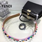 FENDI 035-5 經典爆款peekaboo黑色原版皮手提單肩包小貓包