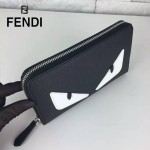 FENDI 044 時尚百搭小怪獸系列白眼睛原版皮大號錢包