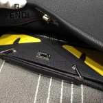 FENDI 042 商務男士Peekaboo小怪獸黑色原版皮大小號手提單肩包
