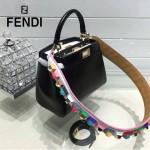 FENDI 035-5 經典爆款peekaboo黑色原版皮手提單肩包小貓包