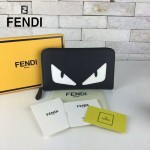 FENDI 044 時尚百搭小怪獸系列白眼睛原版皮大號錢包