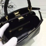 FENDI 035-5 經典爆款peekaboo黑色原版皮手提單肩包小貓包