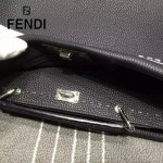 FENDI 042-4 商務男士Peekaboo小怪獸黑色原版皮大小號手提單肩包