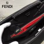 FENDI 042-3 商務男士Peekaboo小怪獸黑色原版皮大小號手提單肩包