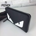 FENDI 044 時尚百搭小怪獸系列白眼睛原版皮大號錢包