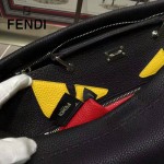 FENDI 042 商務男士Peekaboo小怪獸黑色原版皮大小號手提單肩包