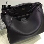 FENDI 042-3 商務男士Peekaboo小怪獸黑色原版皮大小號手提單肩包