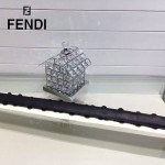 FENDI 033-3 潮流炫彩STRAP YOU手工花朵黑色原版皮百搭包包肩帶