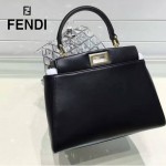 FENDI 035-5 經典爆款peekaboo黑色原版皮手提單肩包小貓包