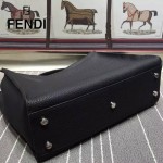 FENDI 042 商務男士Peekaboo小怪獸黑色原版皮大小號手提單肩包