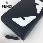 FENDI 044 時尚百搭小怪獸系列白眼睛原版皮大號錢包