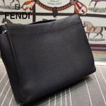 FENDI 042 商務男士Peekaboo小怪獸黑色原版皮大小號手提單肩包