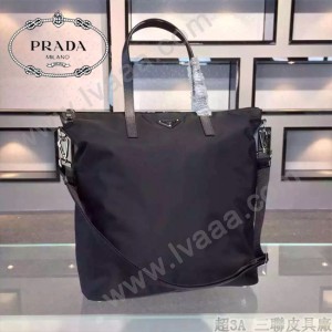 PRADA BR4696F-01 專櫃新款原版降落傘尼龍面料配牛皮男女通用款購物袋