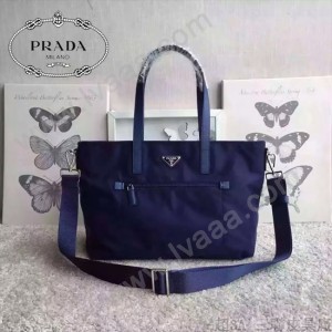 PRADA BR4842 專櫃時尚新款原版降落傘帆布面料配牛皮購物媽咪袋