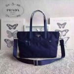 PRADA BR4842 專櫃時尚新款原版降落傘帆布面料配牛皮購物媽咪袋