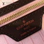 LV N4163 專櫃新款NEVERFULL原單咖啡格配粉色內裡中號購物袋