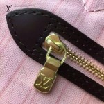 LV N4163 專櫃新款NEVERFULL原單咖啡格配粉色內裡中號購物袋