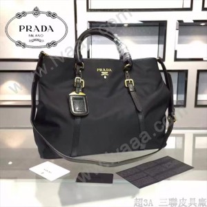 PRADA BN1881-04 人氣熱銷經典款原版帆布配牛皮大號手提肩背包