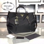 PRADA BN1881-04 人氣熱銷經典款原版帆布配牛皮大號手提肩背包