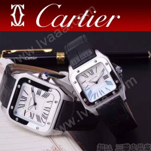 CARTIER-303-01 時尚新款卡地亞壹百周年紀念山度士系列情侶款式瑞士石英腕表