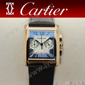 CARTIER-305-6 時尚新款TANK MC CHRONOGROPH多功能跑秒石英腕錶