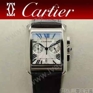 CARTIER-305-4 時尚新款TANK MC CHRONOGROPH多功能跑秒石英腕錶