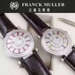 Franck Muller-26-4 名媛摯愛神秘時間系列閃亮銀滿天星鑲鑽2836全自動機機械腕錶