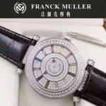 Franck Muller-26-3 名媛摯愛神秘時間系列閃亮銀滿天星鑲鑽2836全自動機機械腕錶