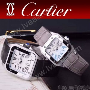 CARTIER-303-05 時尚新款卡地亞壹百周年紀念山度士系列情侶款式瑞士石英腕表