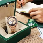 ROLEX-052 商務男士之選土豪金迪通拿系列3836瑞士全自動機械腕錶