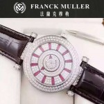 Franck Muller-26-4 名媛摯愛神秘時間系列閃亮銀滿天星鑲鑽2836全自動機機械腕錶