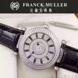 Franck Muller-26-2 名媛摯愛神秘時間系列閃亮銀滿天星鑲鑽2836全自動機機械腕錶