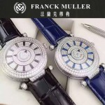 Franck Muller-26-2 名媛摯愛神秘時間系列閃亮銀滿天星鑲鑽2836全自動機機械腕錶