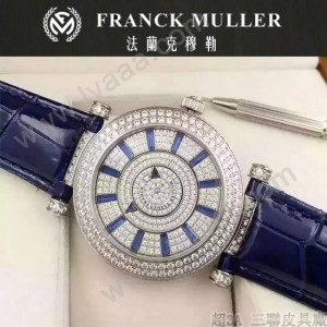 Franck Muller-26-5 名媛摯愛神秘時間系列閃亮銀滿天星鑲鑽2836全自動機機械腕錶