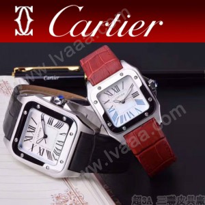 CARTIER-303-04 時尚新款卡地亞壹百周年紀念山度士系列情侶款式瑞士石英腕表