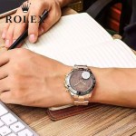 ROLEX-052 商務男士之選土豪金迪通拿系列3836瑞士全自動機械腕錶